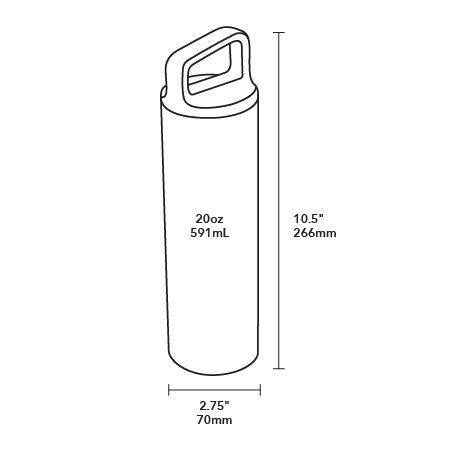 Shogo Ota Artist Series 20oz Wide Mouth Bottle - Product Dimensions