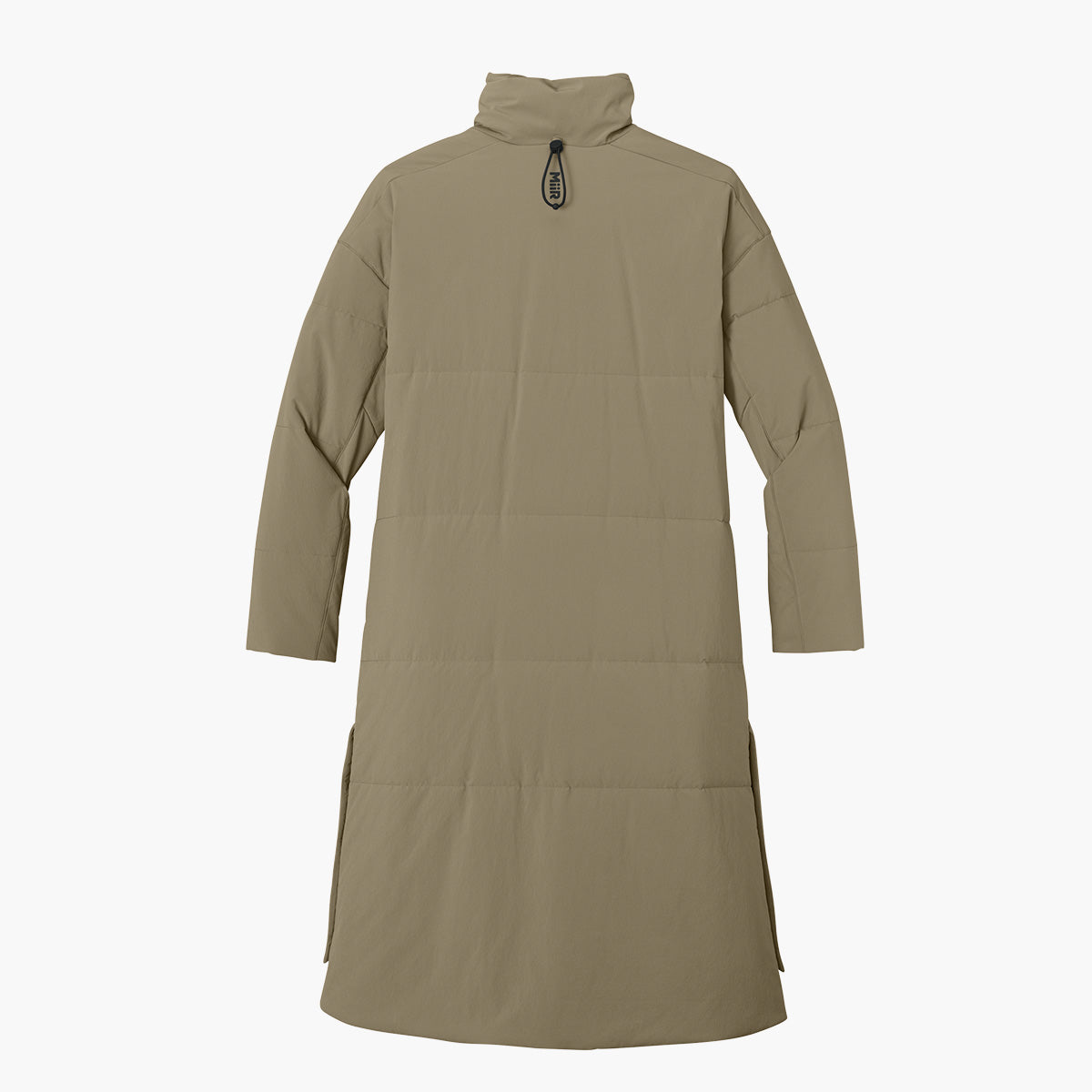 Women's Sashiko Insulated Long Jacket - Truffle - Flat Back