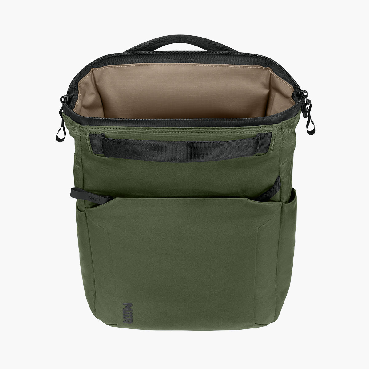 Kori 12 Can Vertical Cooler Bag - Forest Moss - Flat Inside