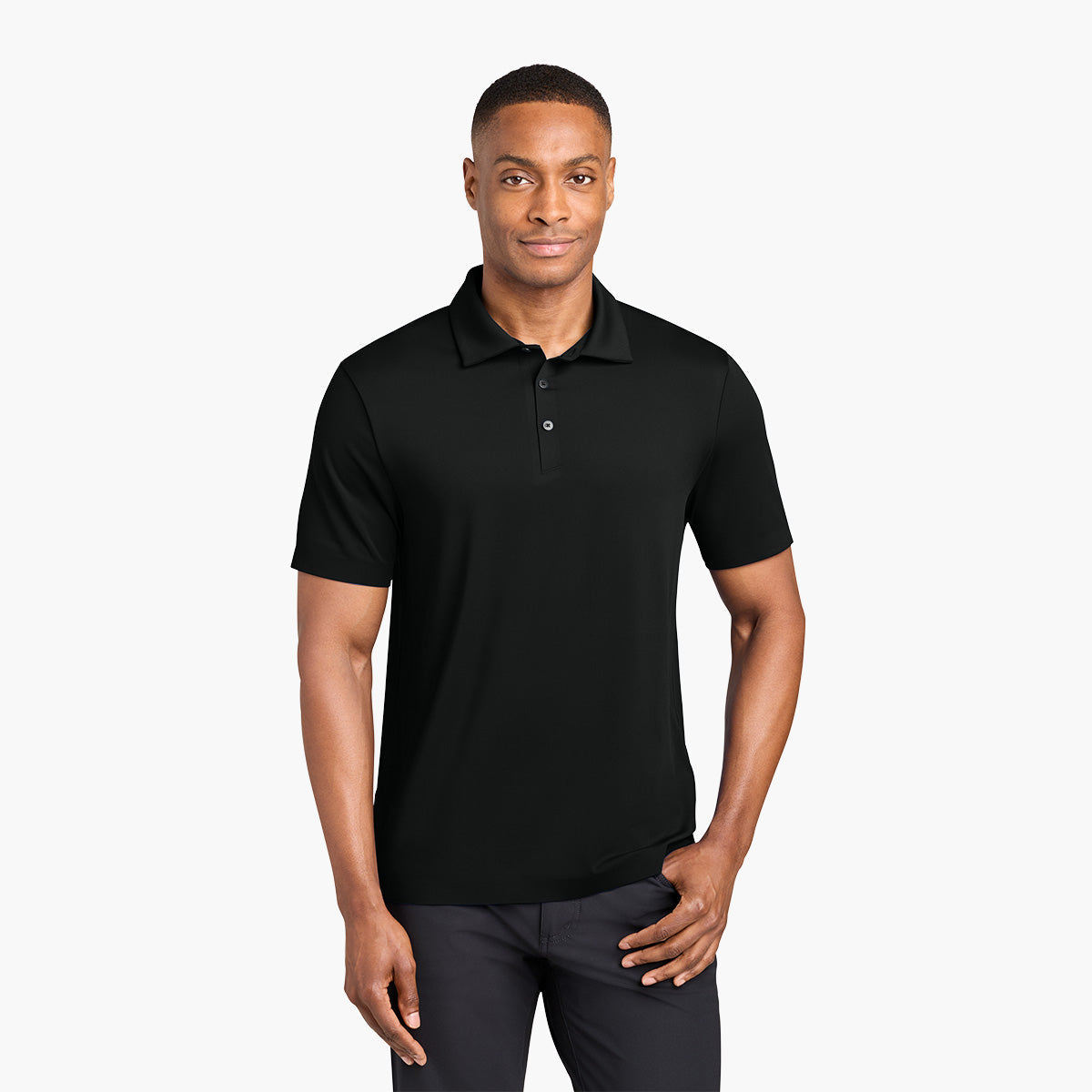 Men's Alta Polo - Pitch Black - Model Front