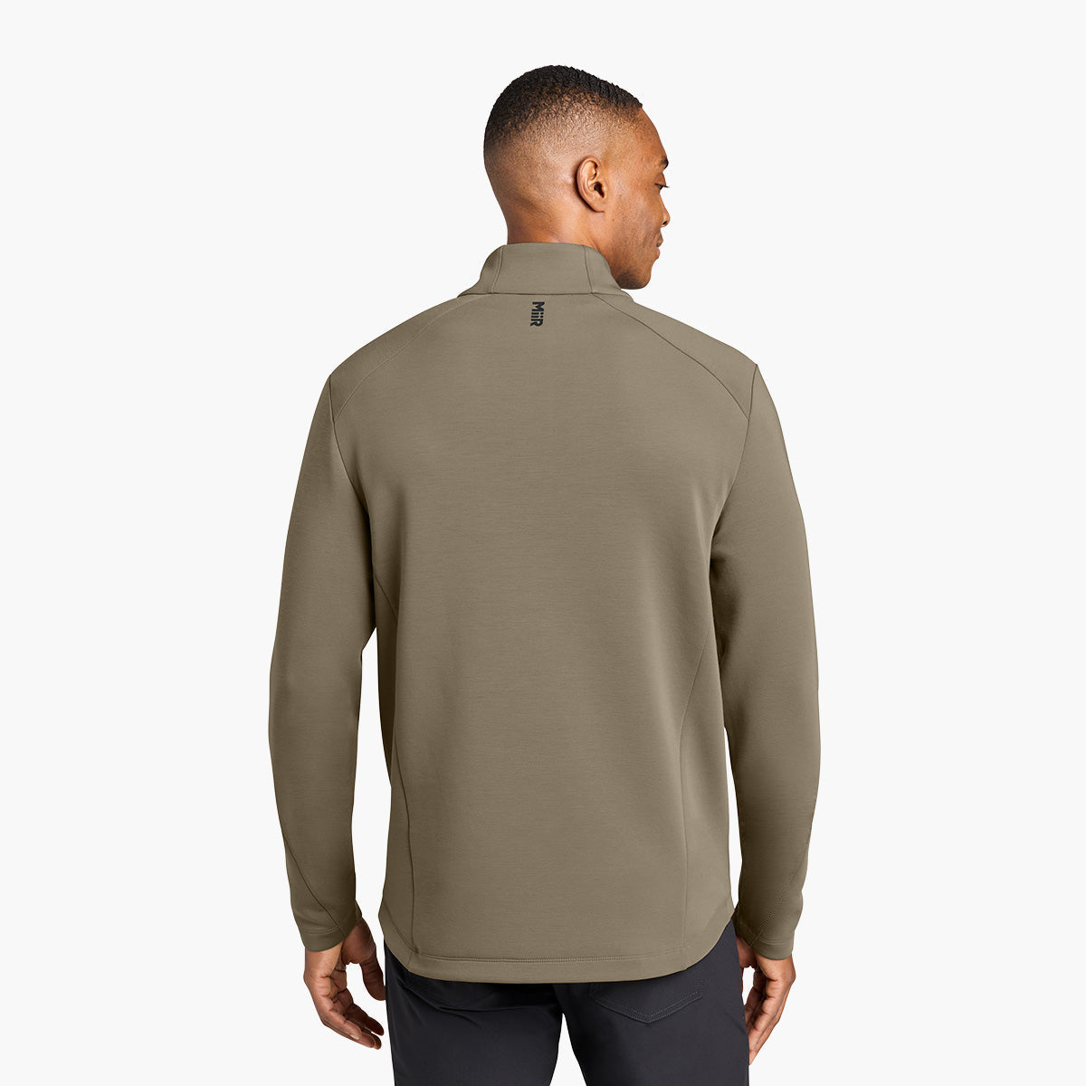 Men's Kumo 1/4 Snap Sweater - Truffle - Model Back