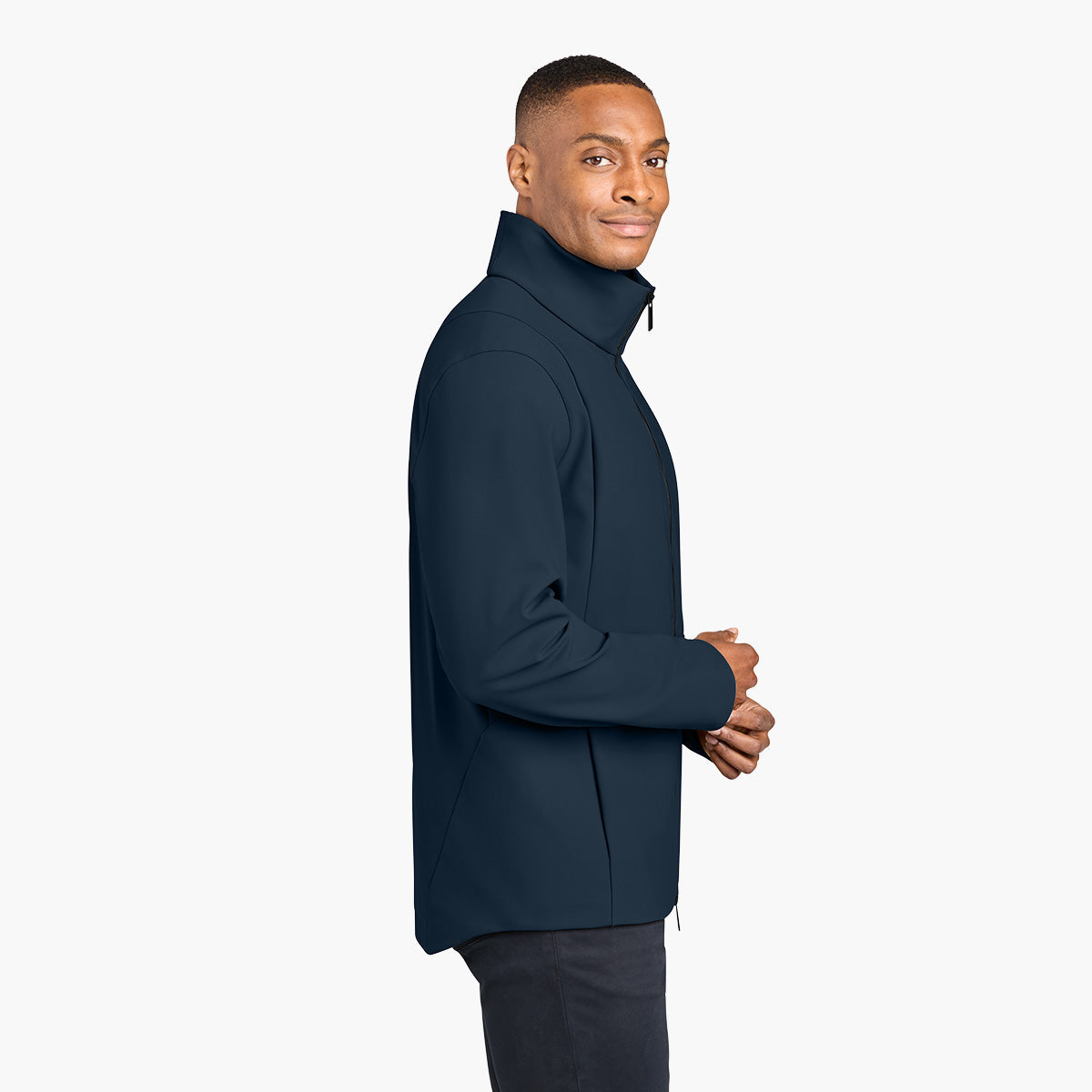 Men's Nozawa Soft Shell Jacket - Indigo Navy - Model Side