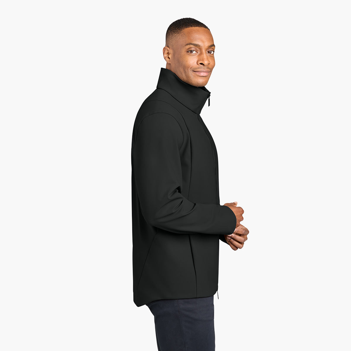 Men's Nozawa Soft Shell Jacket - Pitch Black - Model Side