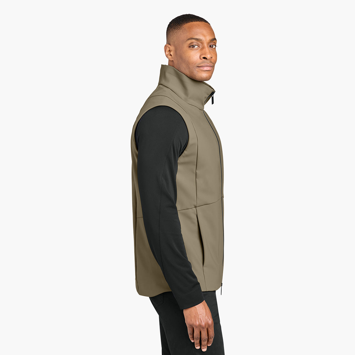 Men's Nozawa Soft Shell Vest - Truffle - Model Side