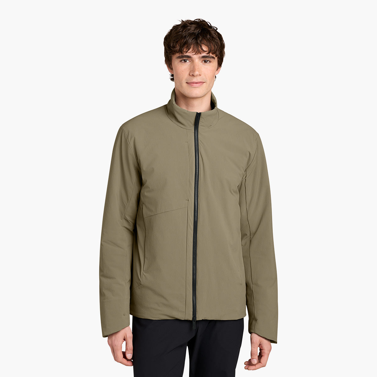 Men's Sashiko Insulated Jacket - Truffle - Model Front