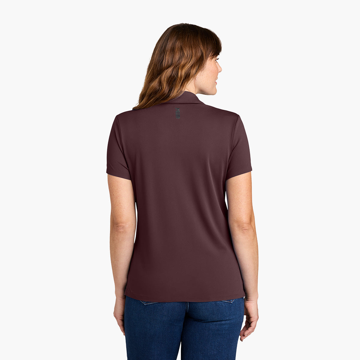 Women's Alta Polo - Dark Fig - Model Back