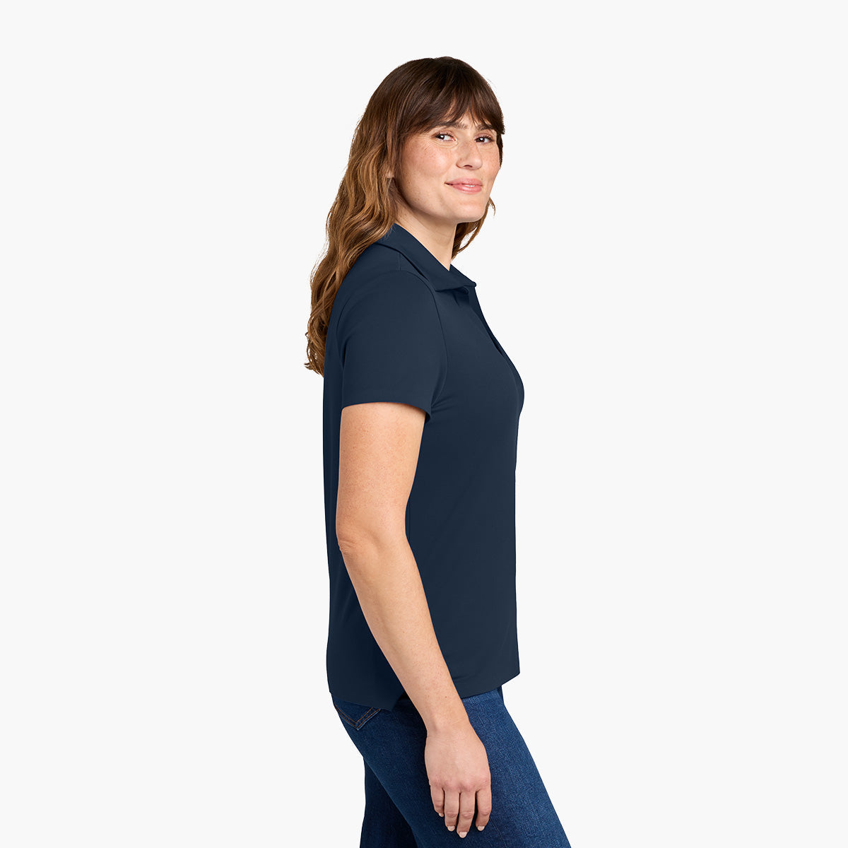 Women's Alta Polo - Indigo Navy - Model Side
