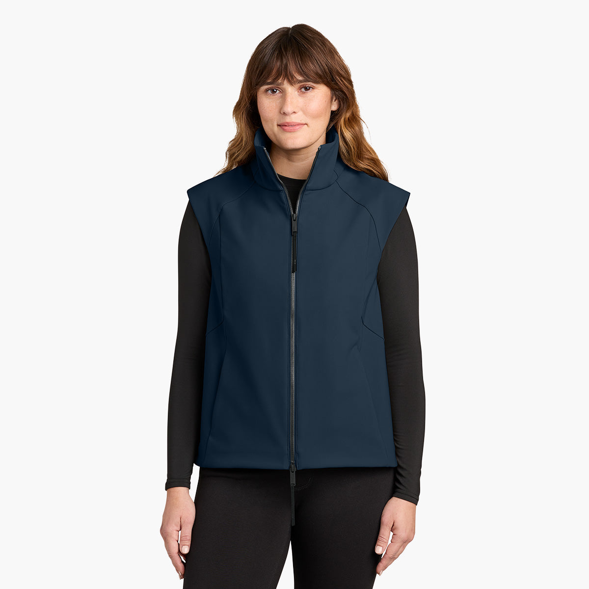 Women's Nozawa Soft Shell Vest - Indigo Navy - Model Front