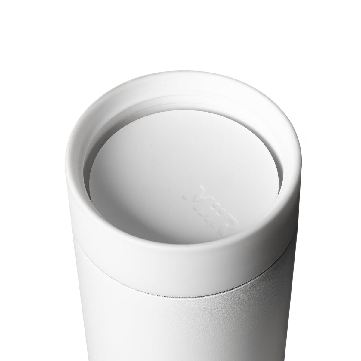 White 360 lid open on bottle on a white background