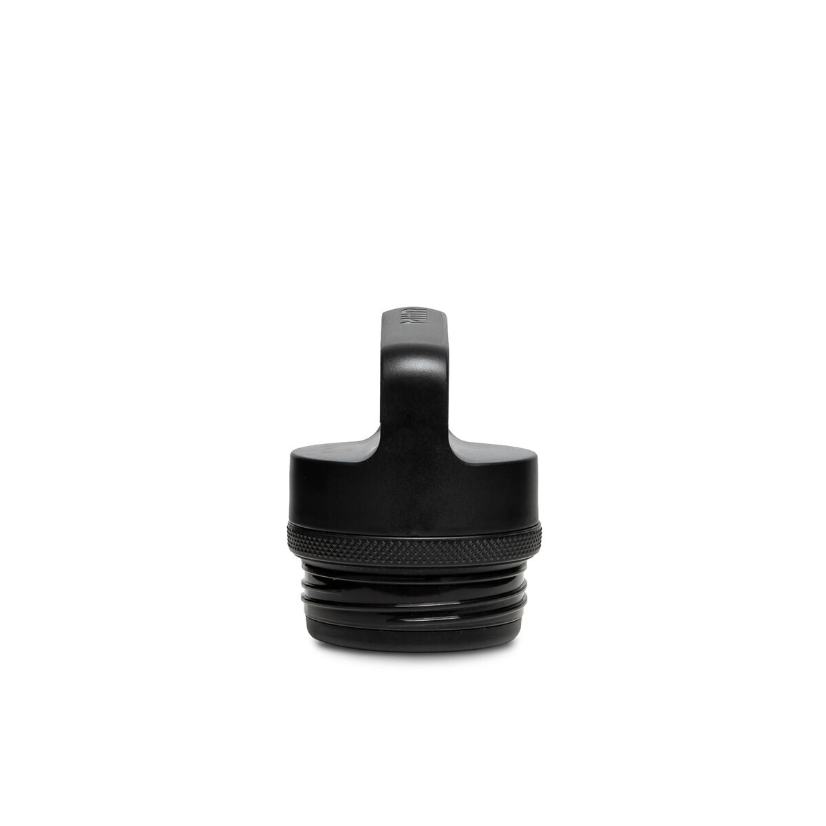 Black water bottle cap on a white background